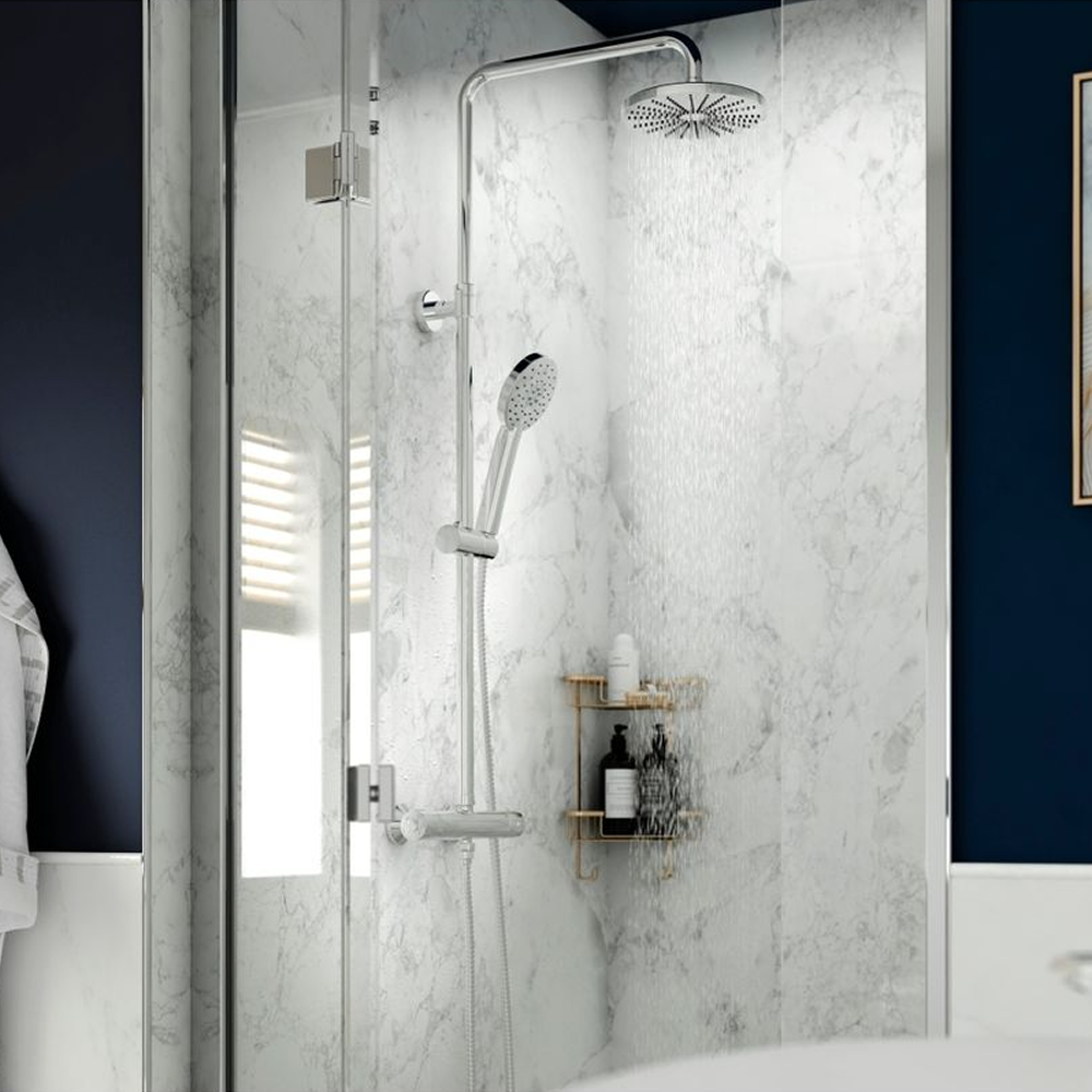 iflo Albany Dual Outlet Thermostatic Shower - Brushed Brass